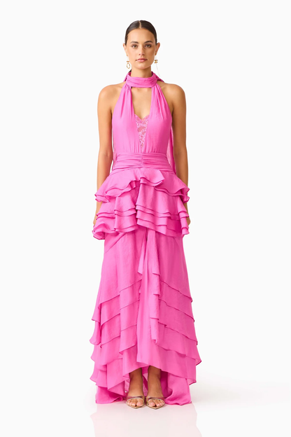 Elliatt Rosera Halter Gown in Pink