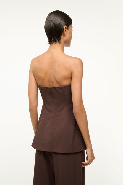 STAUD SILVIA TOP DARK CHOCOLATE