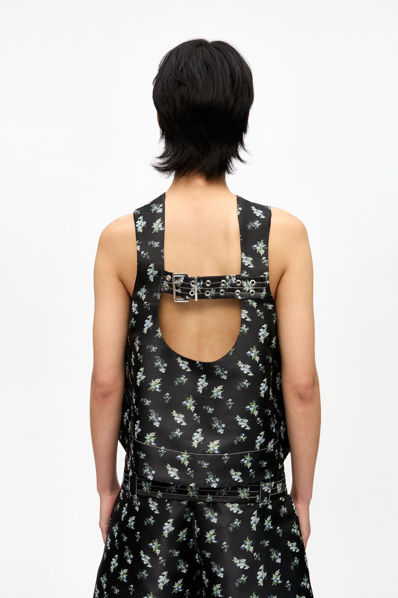 Ganni FLORAL JACQUARD SLEEVELESS TOP