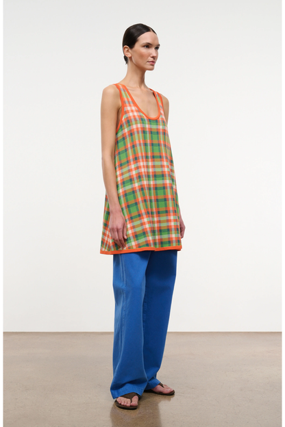 STAUD Piazza Mini Dress - Villa Plaid