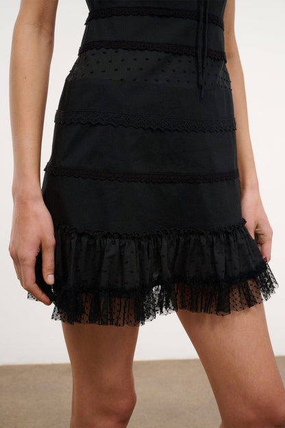 STAUD Halie Mini Dress - Black