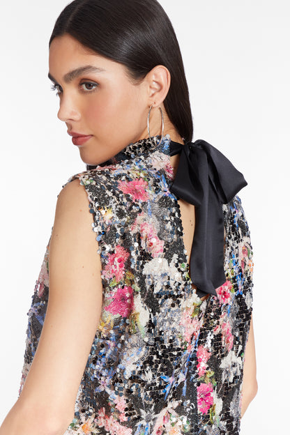 AMANDA UPRICHARD MIDDLETON TOP IN PRINTED SEQUIN
