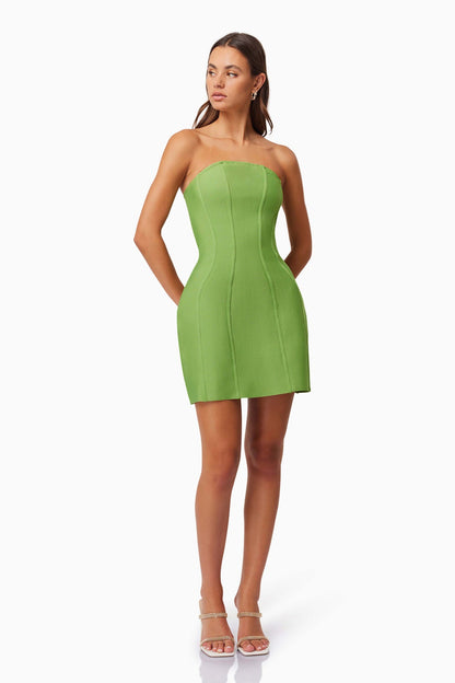 ELLIATT Rose Strapless Mini Dress In Green