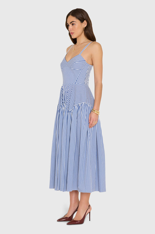 Amanda Uprichard Spencer Midi Dress - Bayhaven Stripe