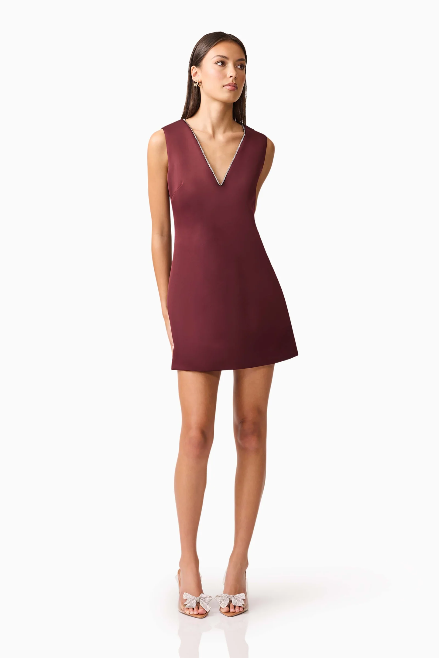 Elliatt Livia Shift Mini Dress in Burgundy