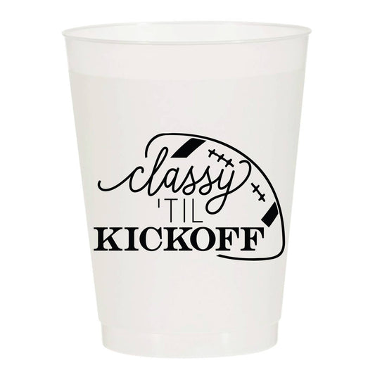 Classy Til Kickoff Tailgate Black Frosted Cups- Pack of 6