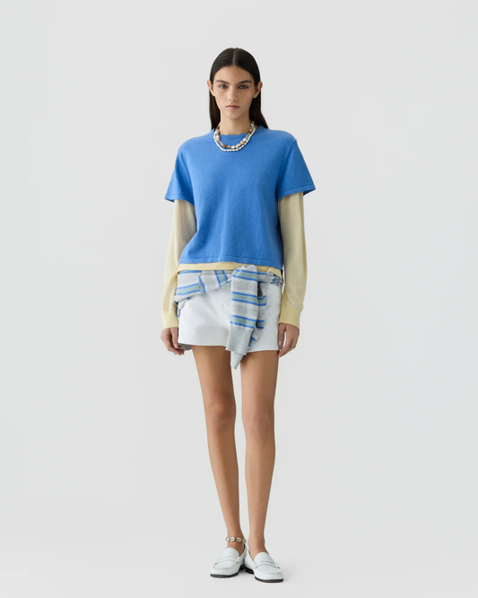 Guest in Residence Layer Tee - Delft Blue/Butter