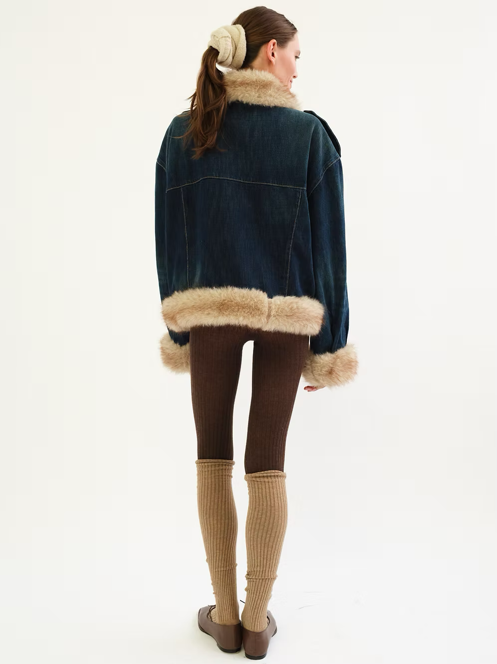 Tach Siracusa Faux Fur Trimmed Denim Jacket