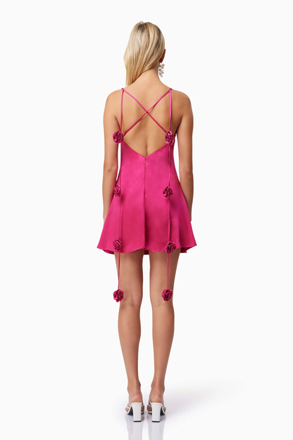 Elliatt Aria Cowl Neck Party Mini Dress In Pink