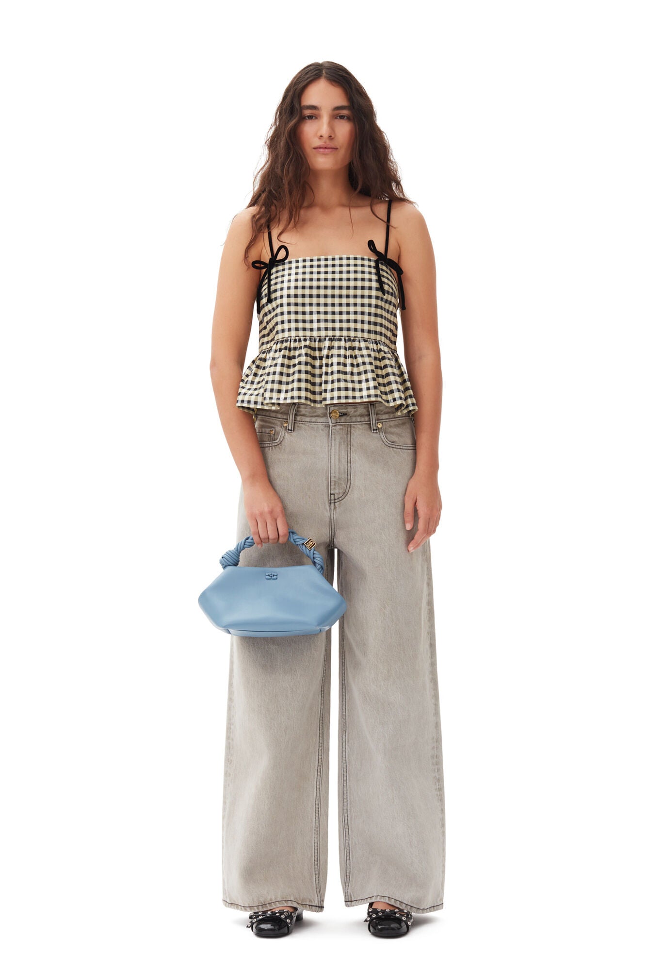 GANNI SHINY CHECK JACQUARD TOP – Shop at the Mix