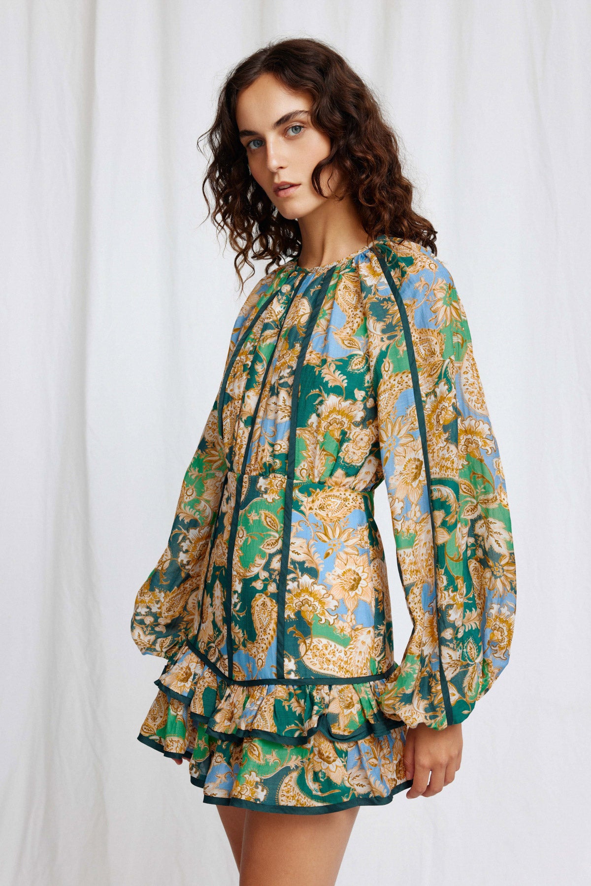 Significant Other Flynn Mini Dress - Teal Paisley