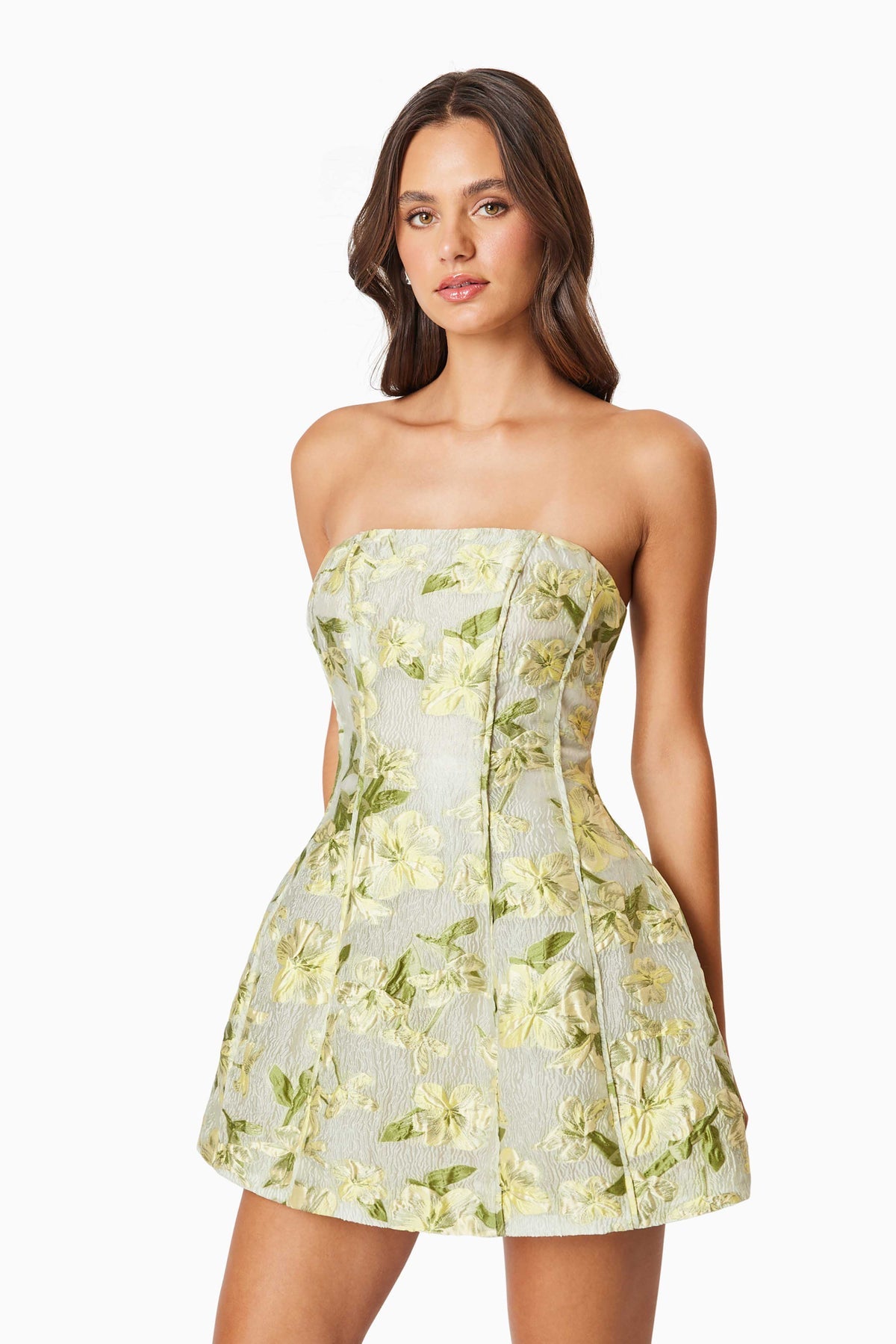 ELLIATT OMR x ELLIATT: Green Strapless Darner Dress