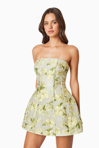 ELLIATT OMR x ELLIATT: Green Strapless Darner Dress