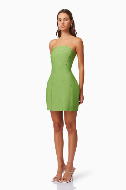 ELLIATT Rose Strapless Mini Dress In Green