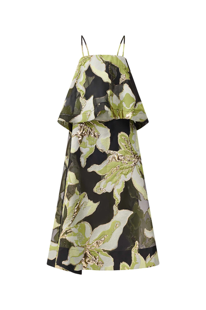 Elliatt Elysia Tiered Gown in Black & Green Floral Shop at the Mix Elliatt Elysia Tiered Gown in Black & Green Floral Shop at the Mix