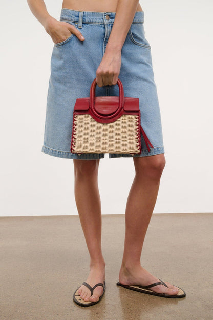 STAUD Maude Mini Wicker Carryall