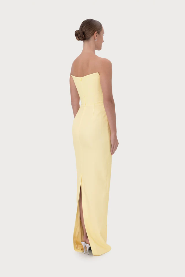 SAU LEE Louisa Gown - Pale Yellow