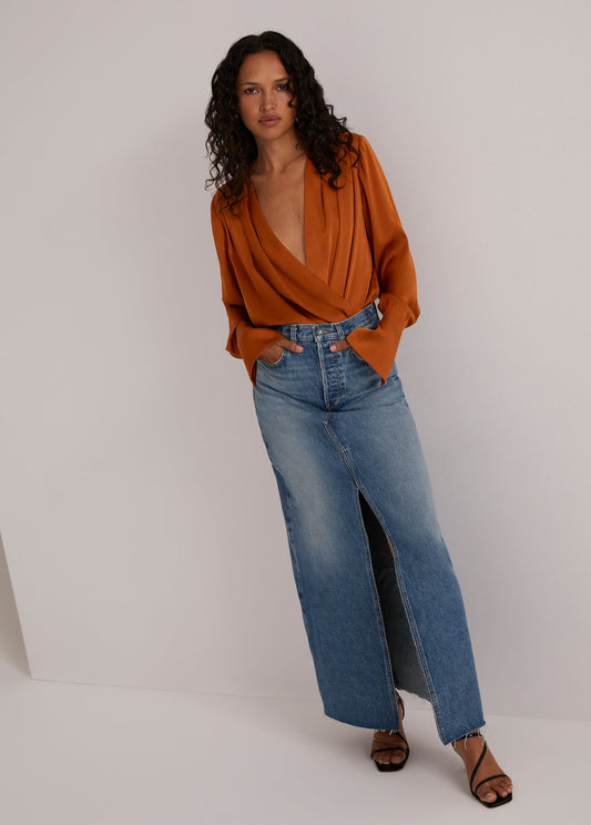 FAVORITE DAUGHTER DATE BLOUSE - CARAMEL