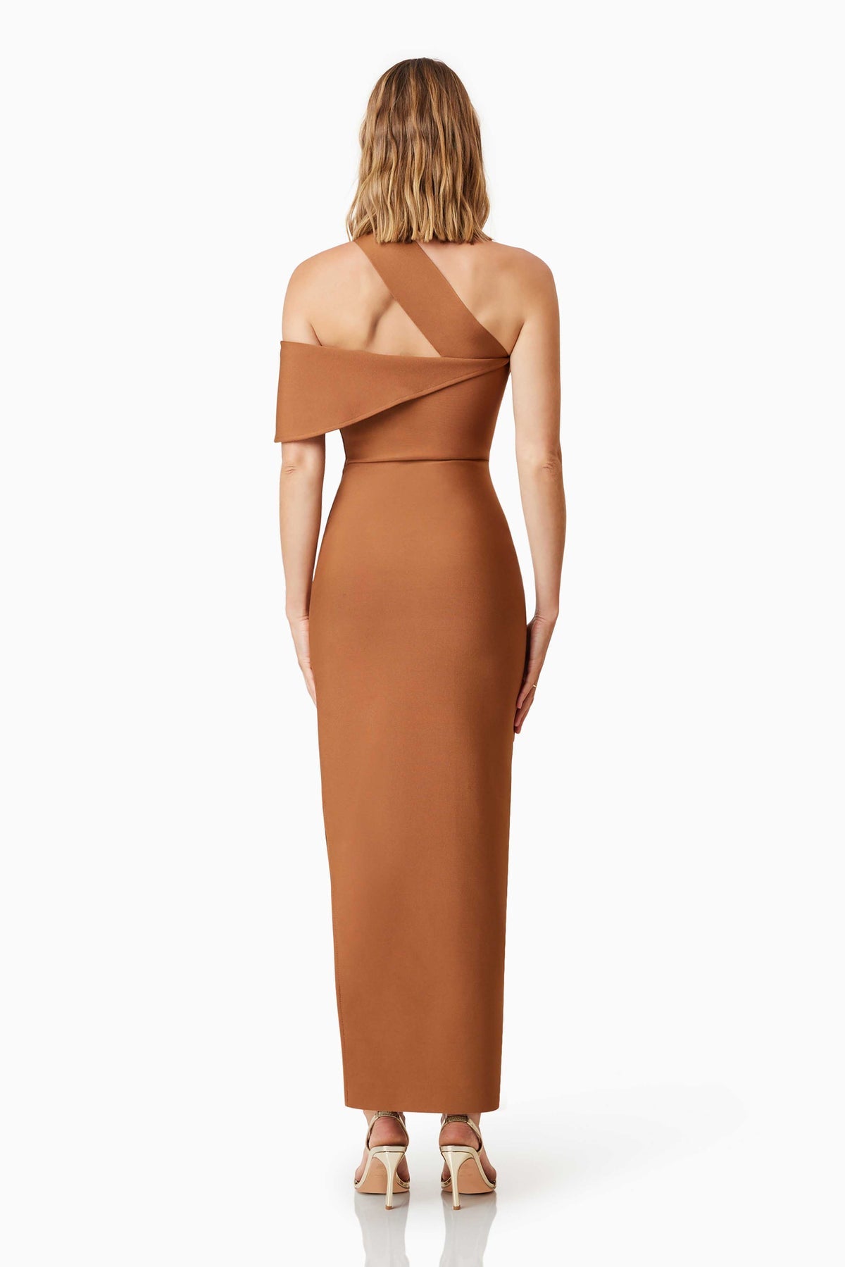 ELLIATT Riley Fitted Maxi Dress In Brown