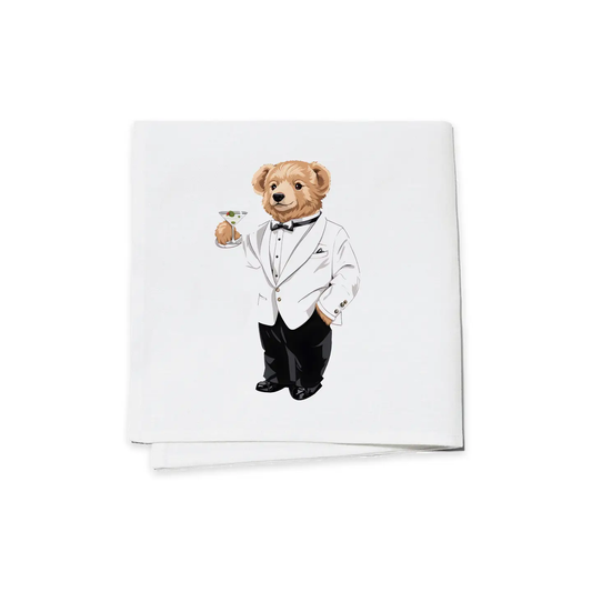 Cocktail Napkins White Tux Bear (set of 4)