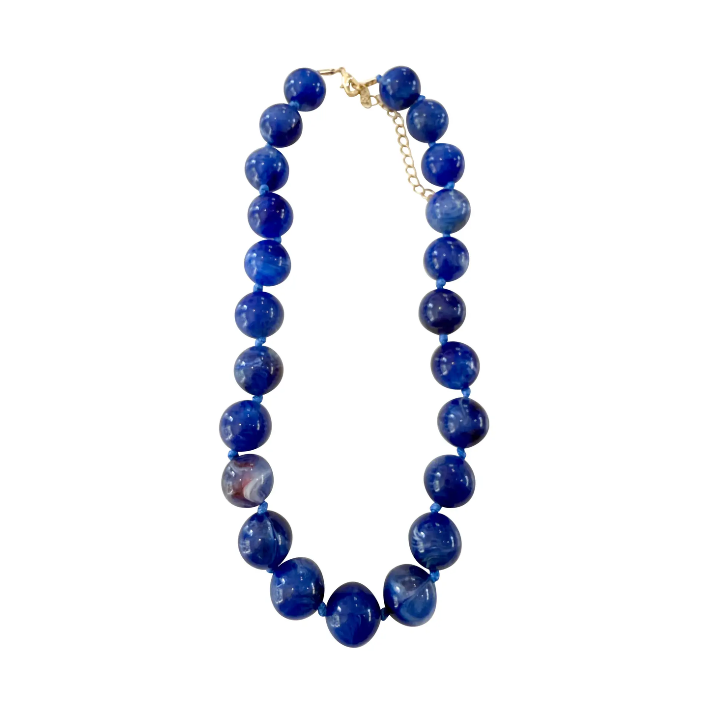 Mary Chunky Cobalt Blue Beaded Necklace