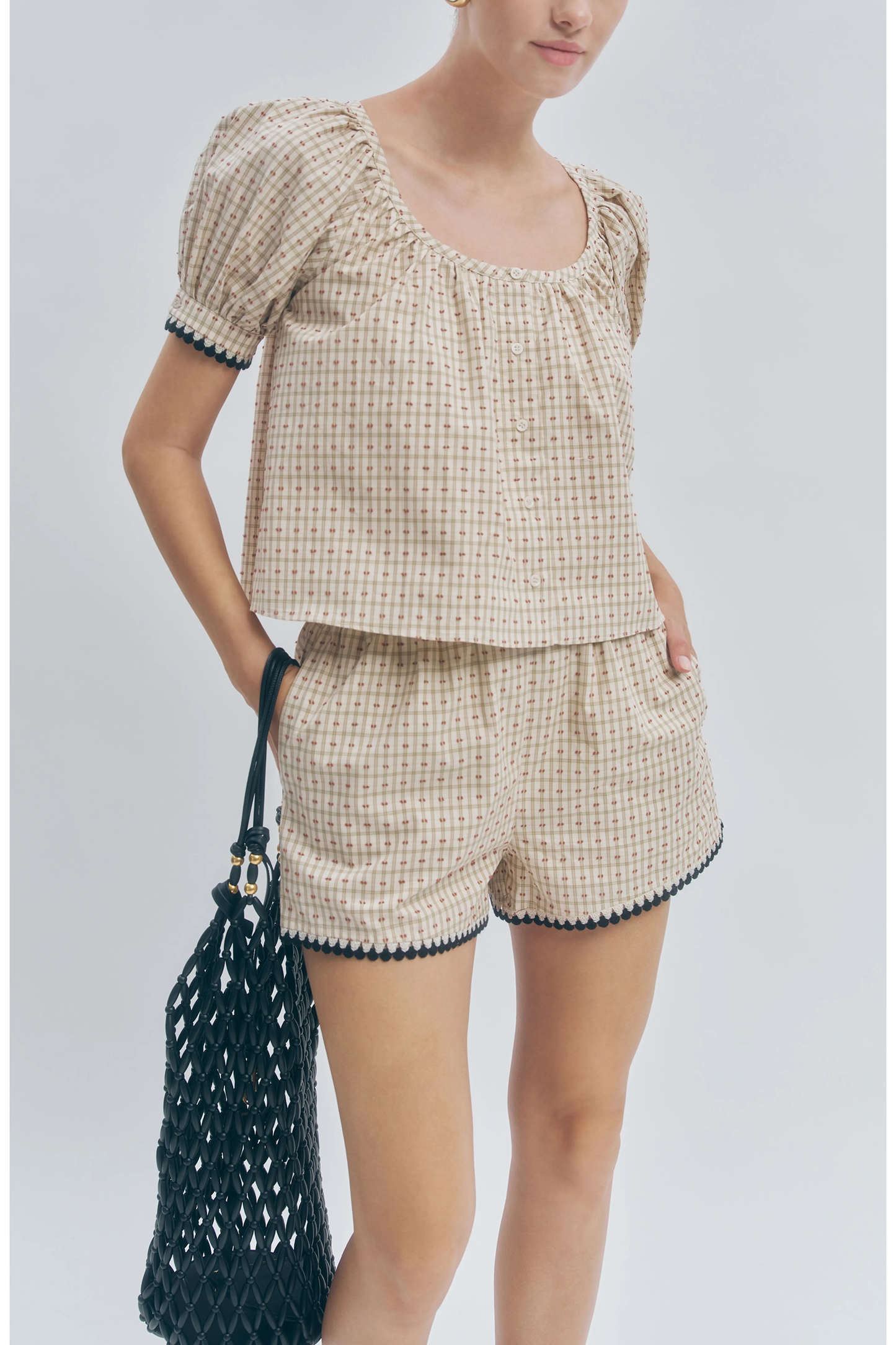 MAUDE CLUB Penny Plaid Shorts