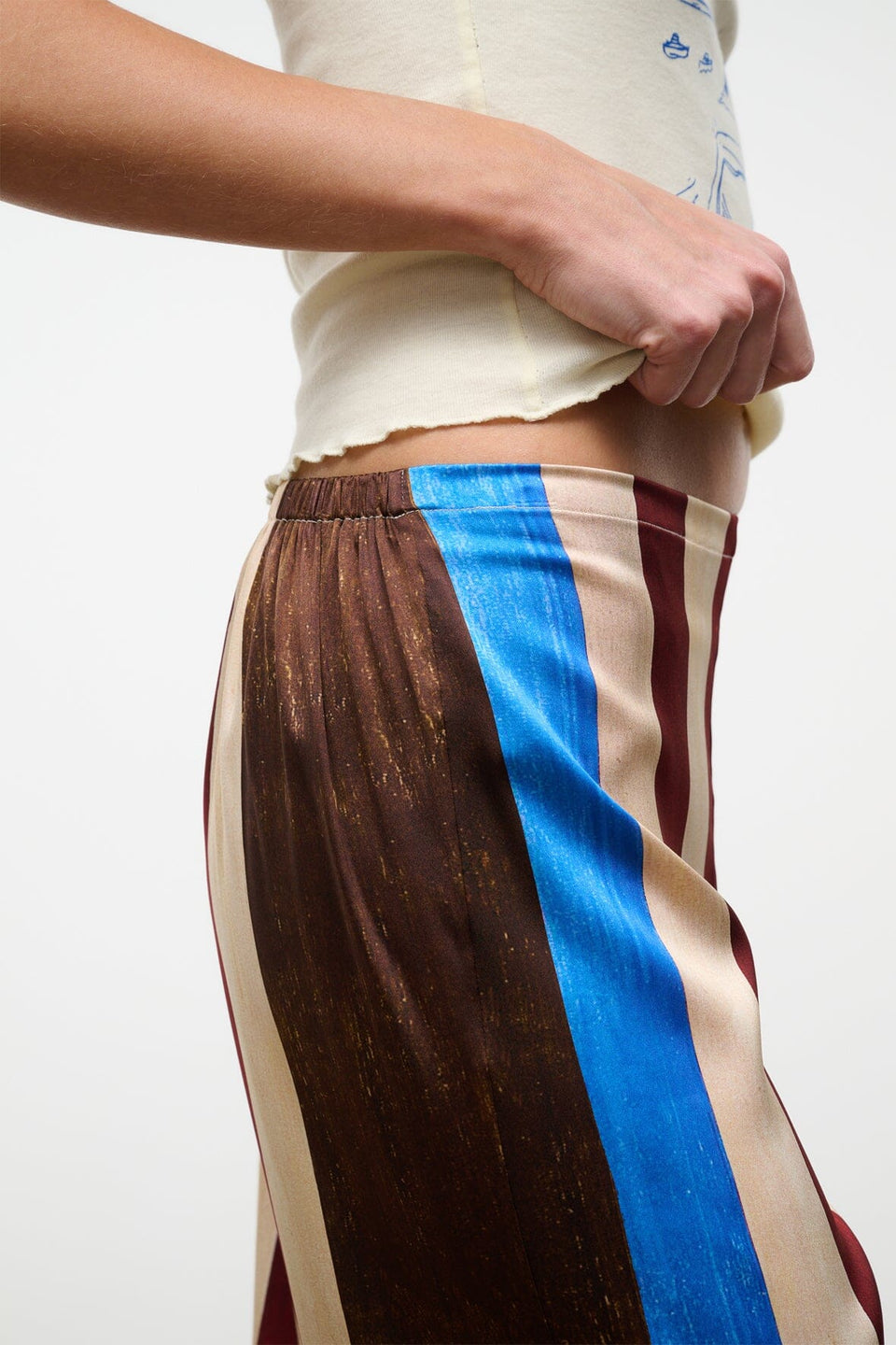 STAUD Stroll Pant - Caffe Stripe