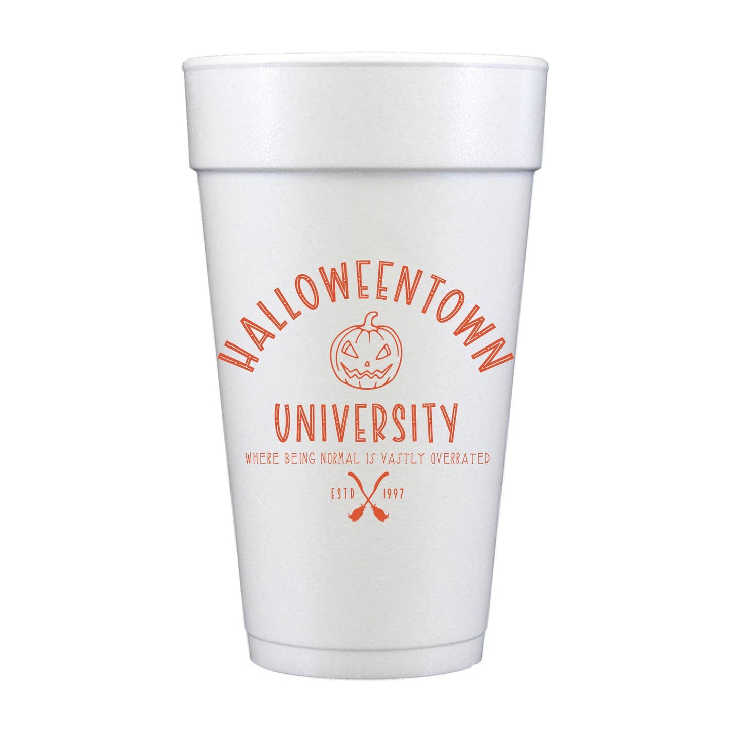 Halloweentown University Pumpkin Foam Cups - Halloween - Pack of 10