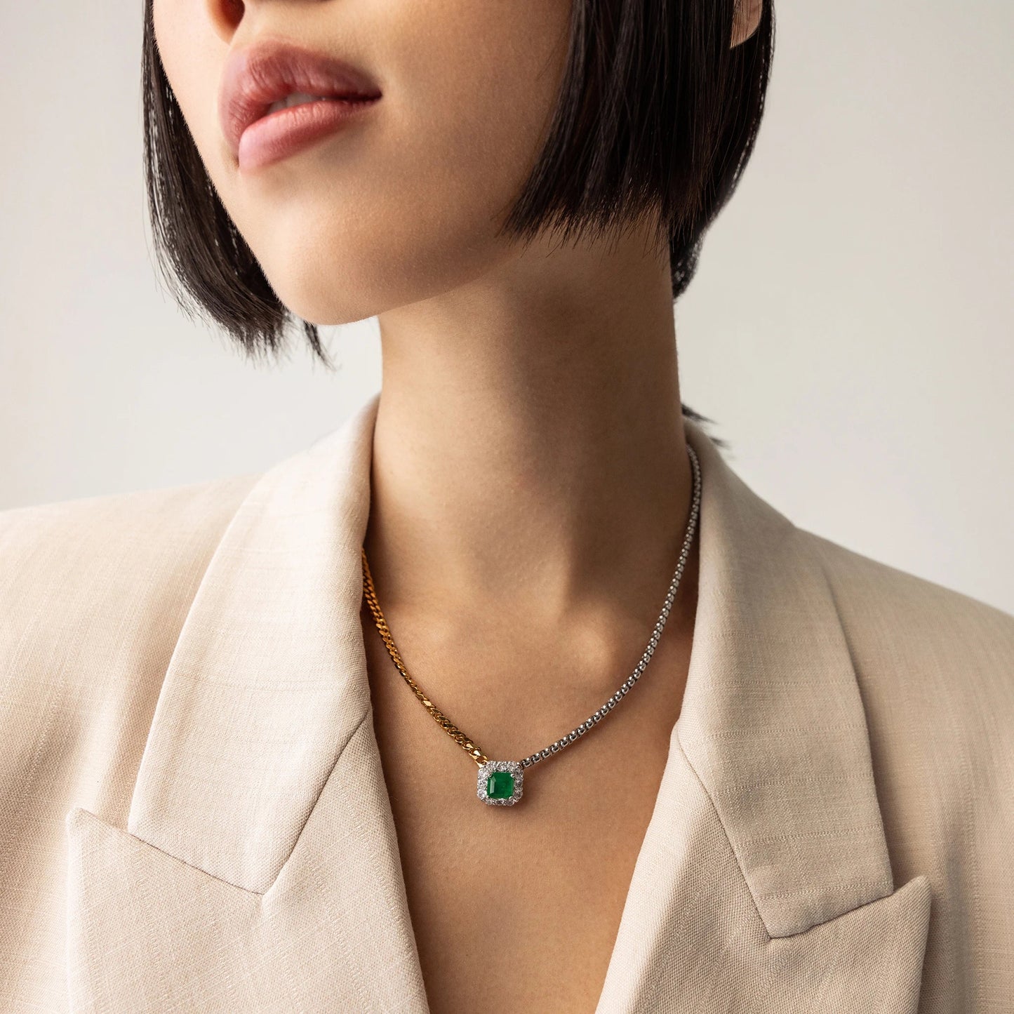 Artizan Joyeria Mixed Emerald Chain