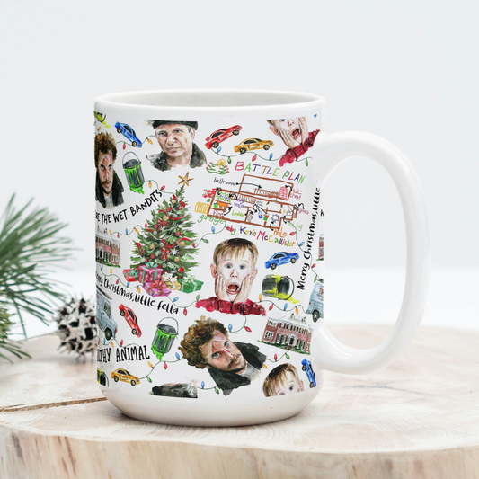 Home Alone Christmas Movie Watercolor Mug