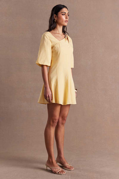 SOVERE/ ADORNMENT MINI DRESS - BUTTER