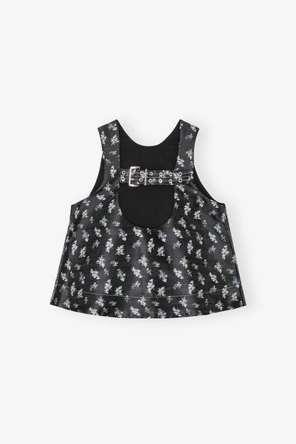 Ganni FLORAL JACQUARD SLEEVELESS TOP