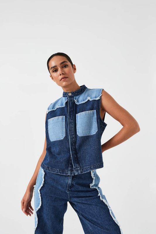 Seventy + Mochi Ari Vest in Dark Vintage Scallop
