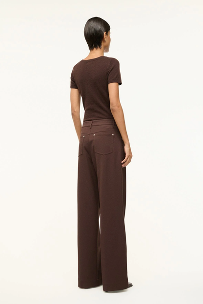Staud GRAYSON PANT DARK CHOCOLATE