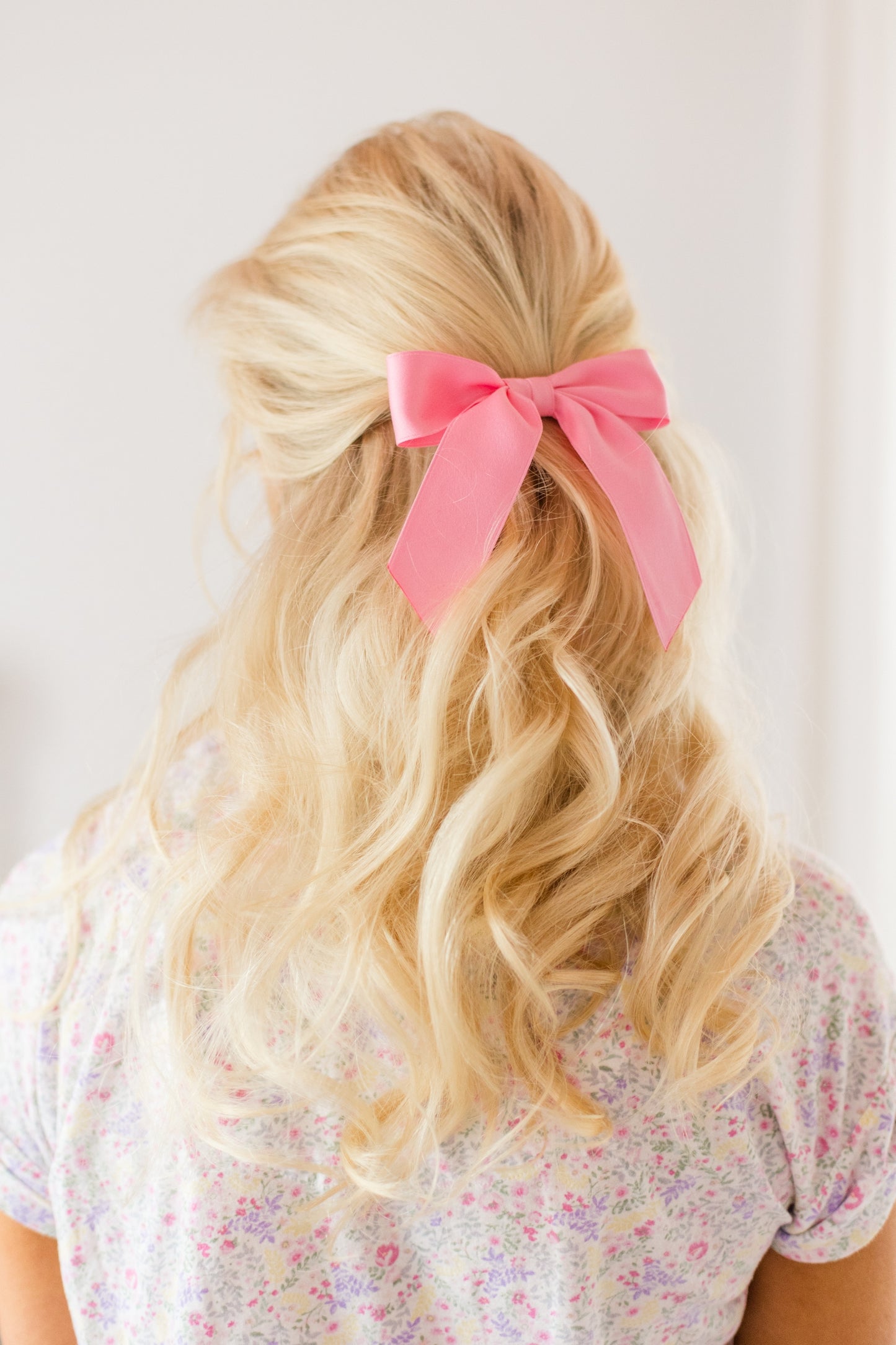 Delora Satin Bow Barrette - PLAZA PINK