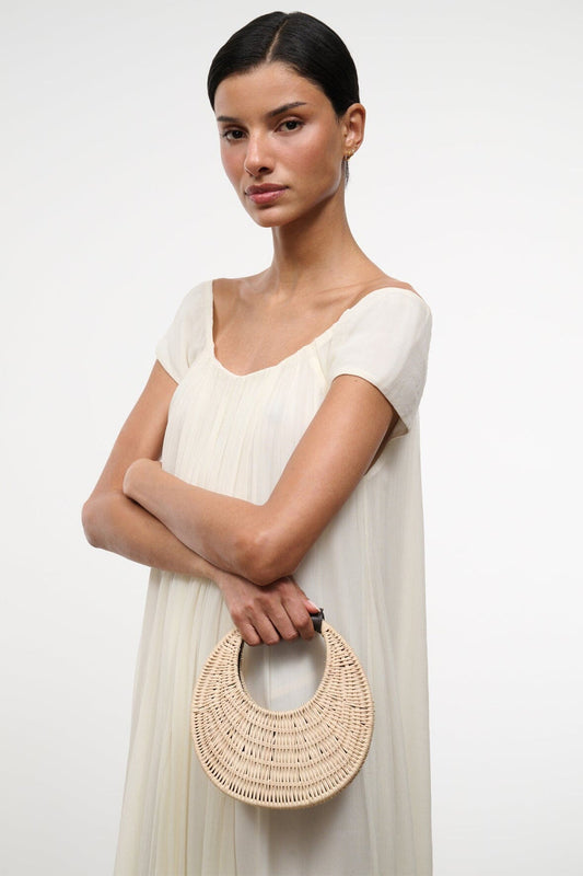 STAUD Good Night Moon Wicker Bag - Natural