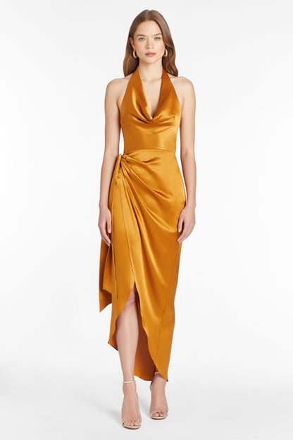 Amanda Uprichard Martine Silk Gown - Antique Bronze