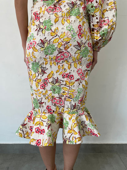 Hemant & Nandita Schiffly Midi  Dress