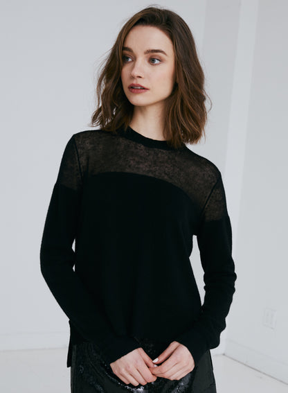Autumn Cashmere Crew w/ Shadow Yoke