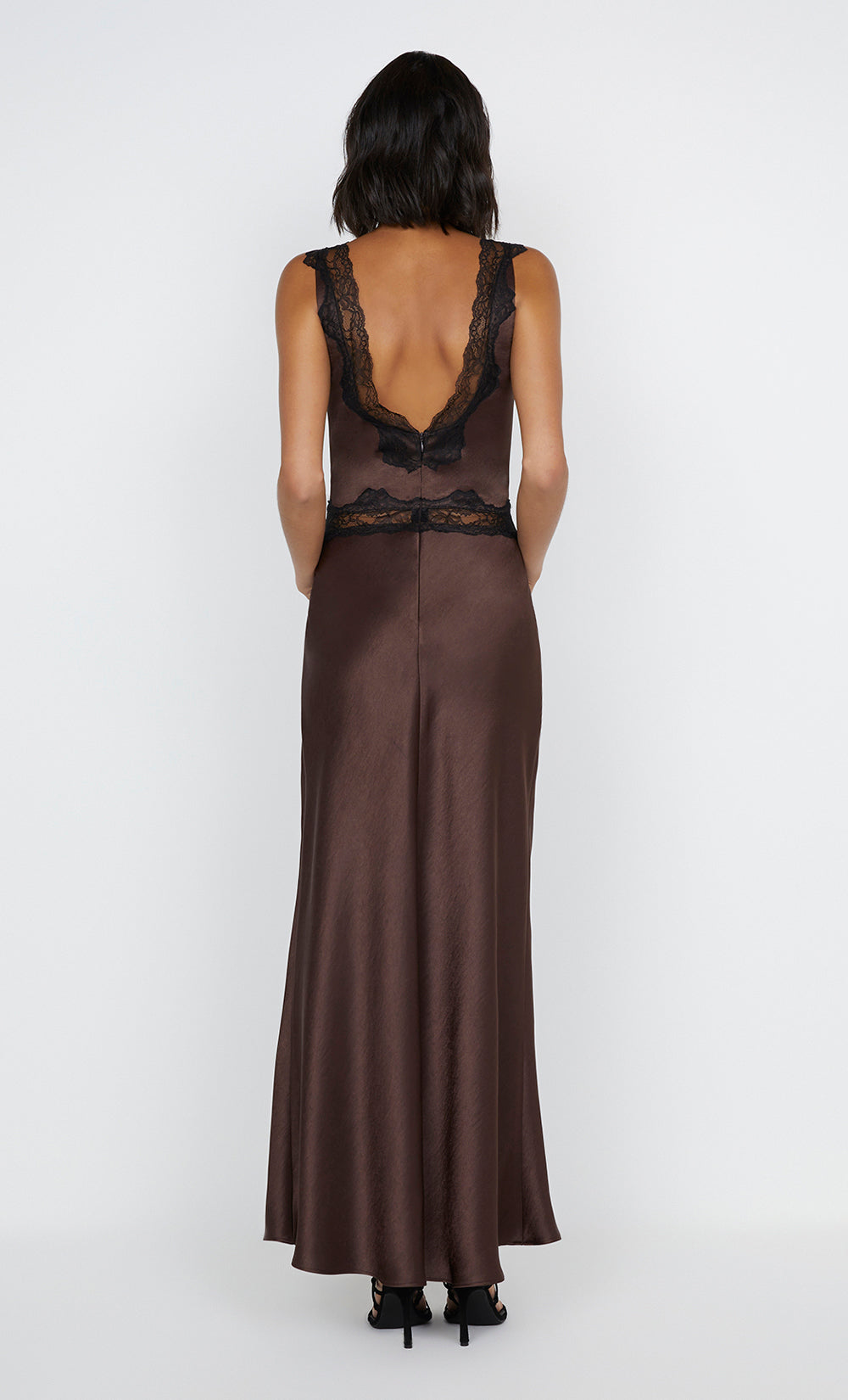 Bec + Bridge Allegra Lace Trim Dress Dark Chocolate