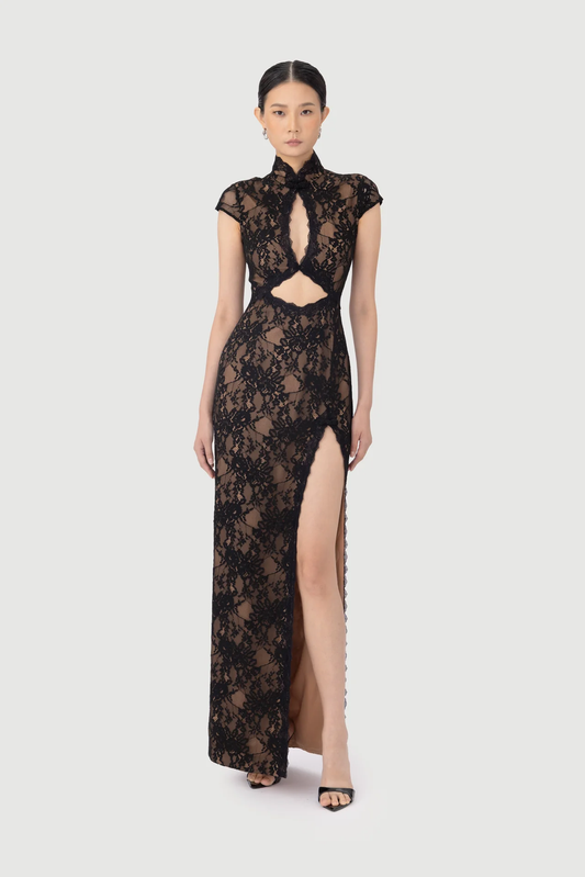 Sau Lee Moira Lace Maxi Dress