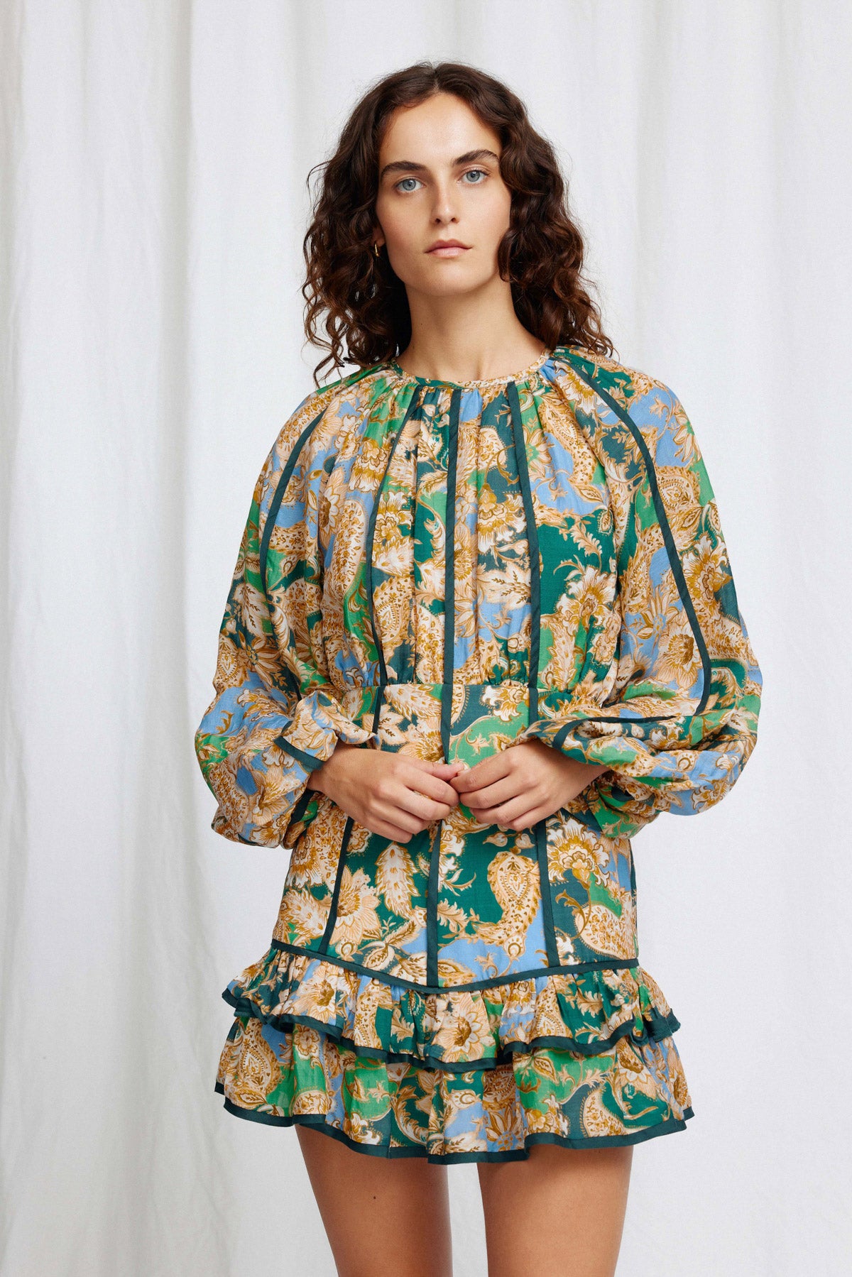 Significant Other Flynn Mini Dress - Teal Paisley