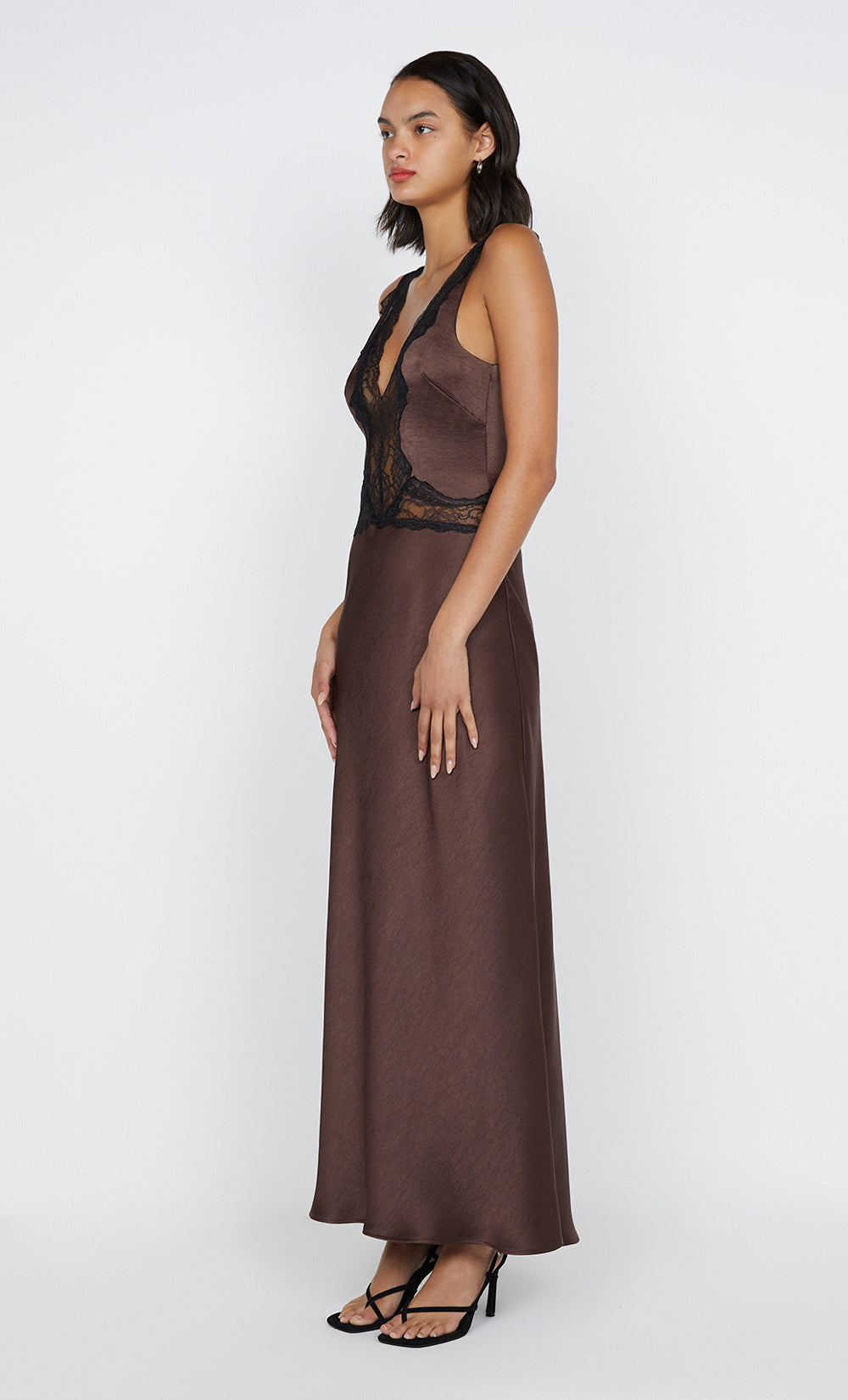 Bec + Bridge Allegra Lace Trim Dress Dark Chocolate