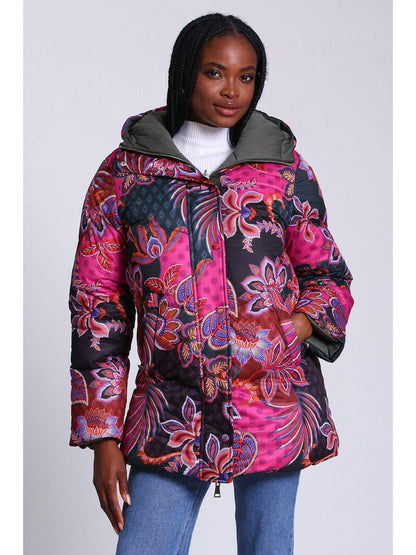 Reversible Thermal Puff Paisley Puffer Coat