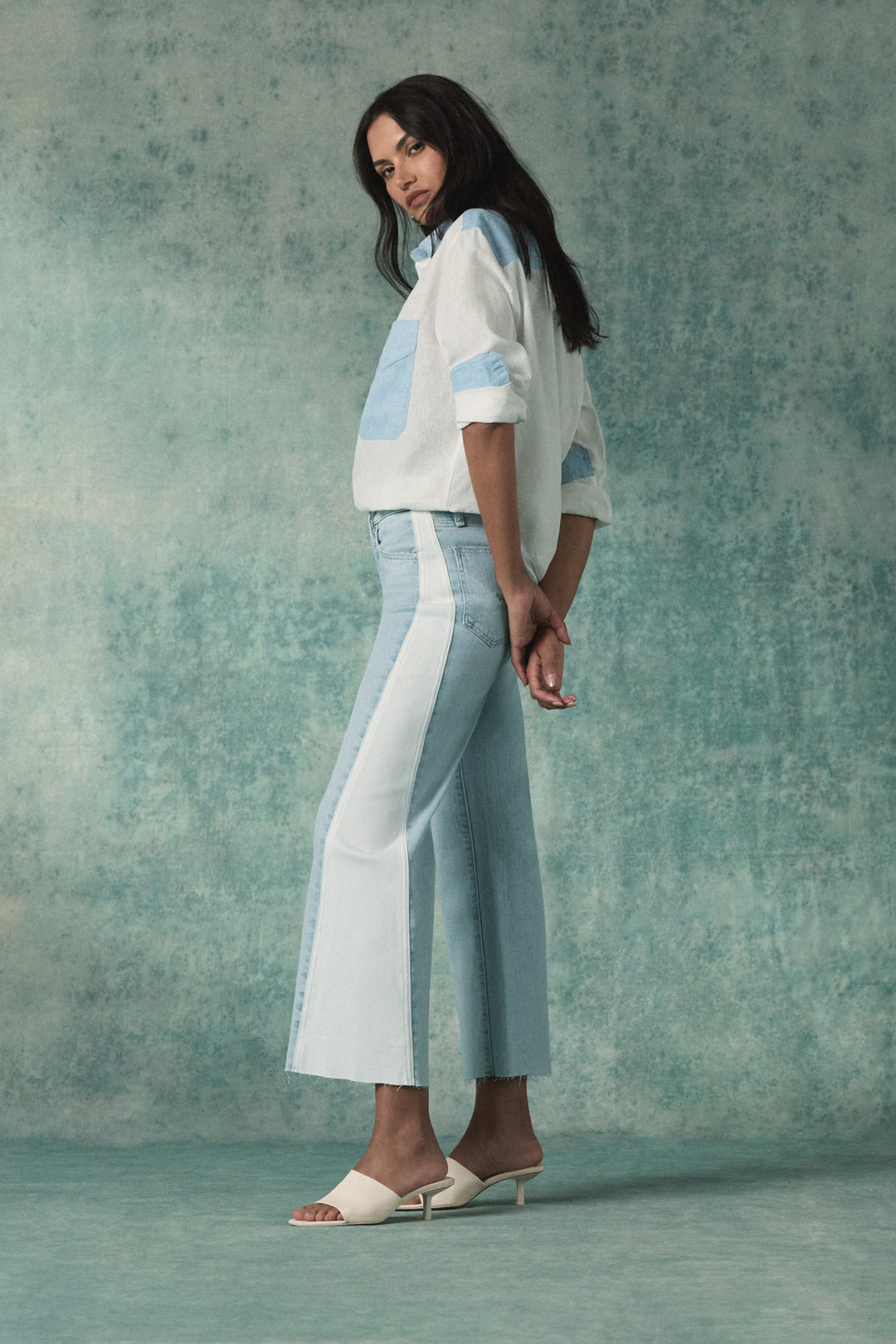 HUDSON Rosie Wide Leg Jeans - Ice Out