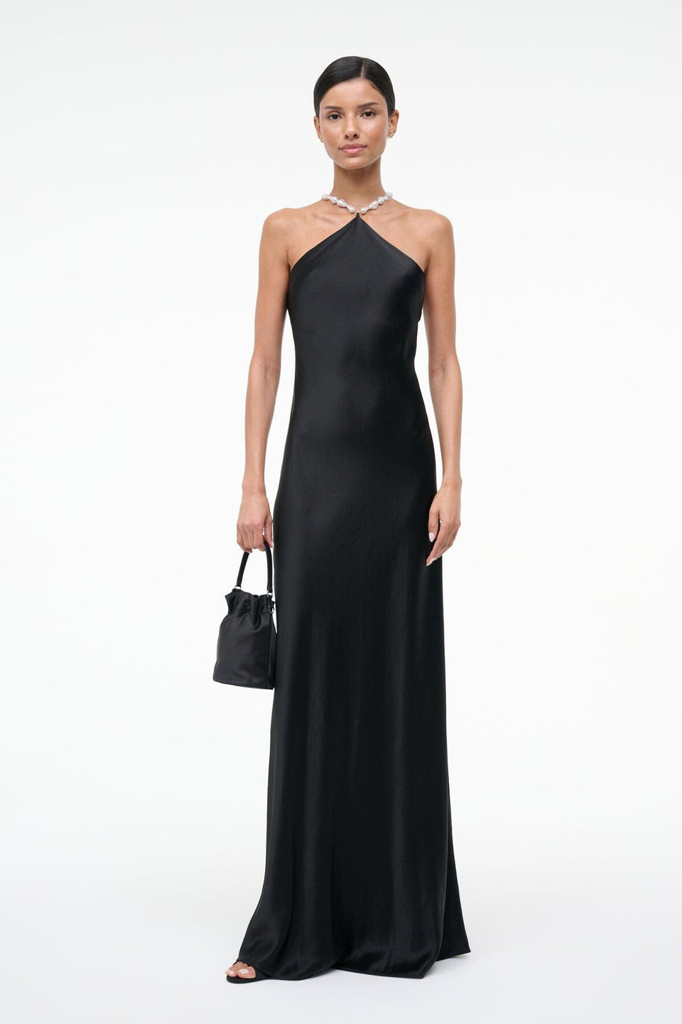 STAUD Cadence Black Dress