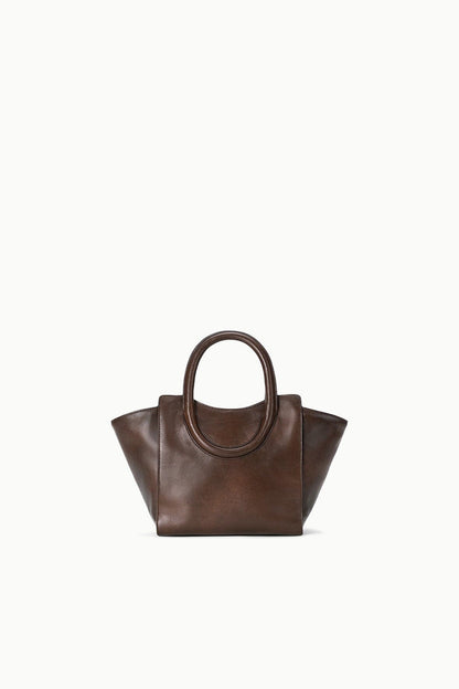 STAUD Maude Mini Tote Espresso Distressed