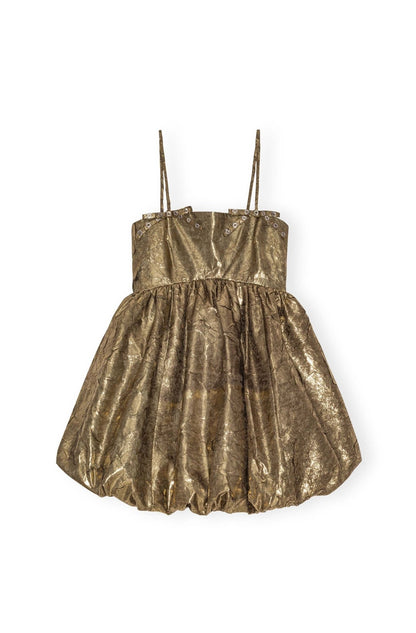 Ganni Shibori Pleat Strap Mini Dress
