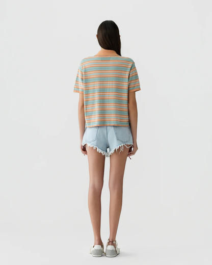 Guest in Residence Short Sleeve Stripe Rugby - Nectar combo