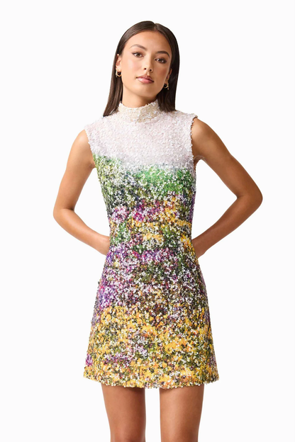 Elliatt Arden Shift Mini Dress in Multi Ombre